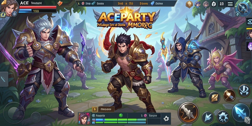 Tampilan menawan dari gameplay <strong>ACEPARTY</strong> dalam petualangan MMORPG.
