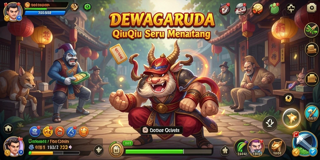 Tampilan gameplay seru QiuQiu di DEWAGARUDA.