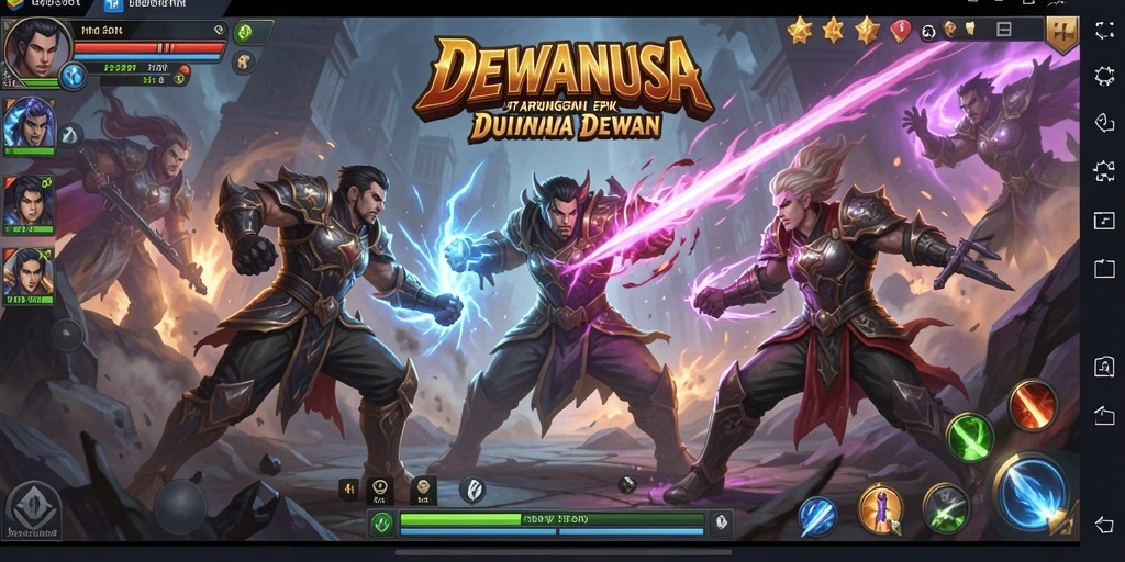 Tangkapan layar pertarungan seru di DEWANUSA dengan grafis menawan.