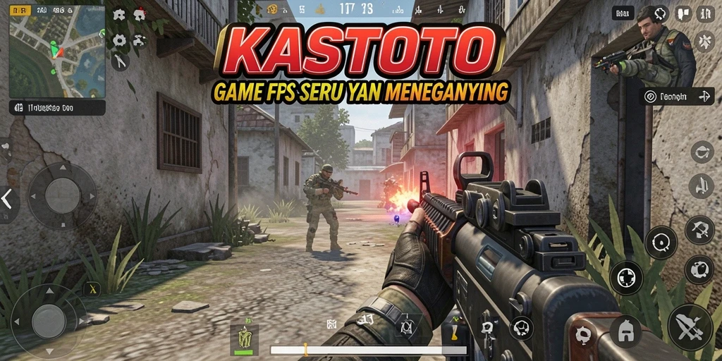 Gameplay seru KASTOTO dengan aksi tembak-menembak intens.