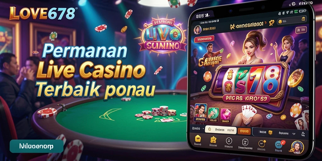 Screenshot gameplay LIVE menunjukkan dealer profesional dan tatanan meja yang menarik.