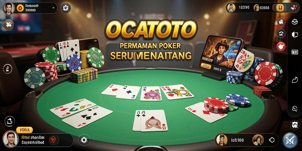 Screenshot gameplay OCATOTO menampilkan keseruan permainan Poker.