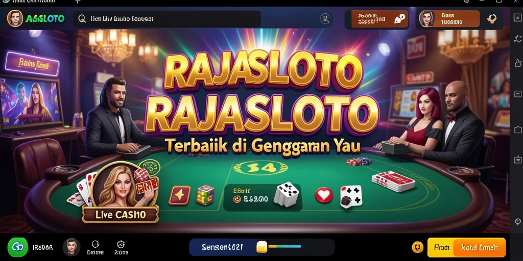 Tampilan gameplay seru dalam RAJASLOTO dengan dealer langsung.