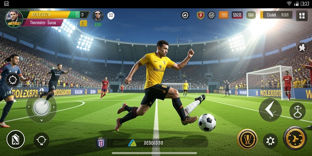 Screenshot utama ROLEX878 menunjukkan aksi seru dalam pertandingan olahraga.