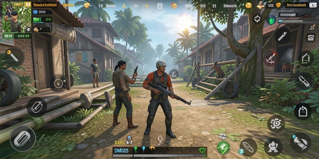 Tangkapan layar menunjukkan gameplay mendalam SM605 dengan karakter dan interaksi yang kaya.