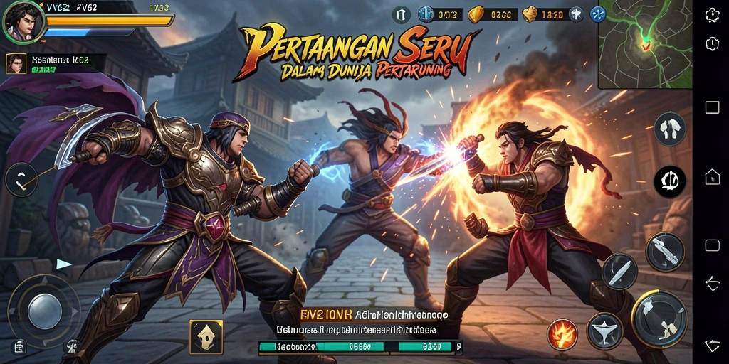 Screenshot utama VV62 menampilkan adegan pertarungan yang intens.