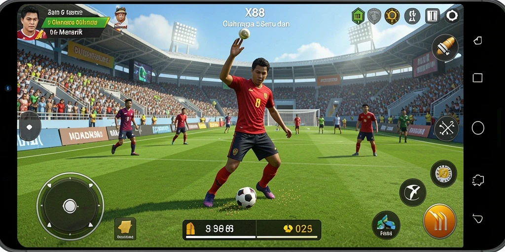 Tangkapan layar X88 menampilkan aksi seru dalam pertandingan olahraga.